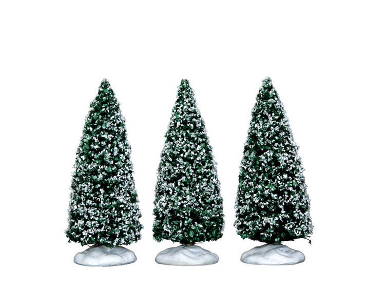 LEMAX Snowy Juniper Tree, Small, set of 3 #34666